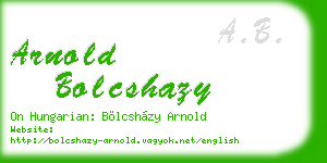 arnold bolcshazy business card