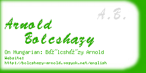 arnold bolcshazy business card